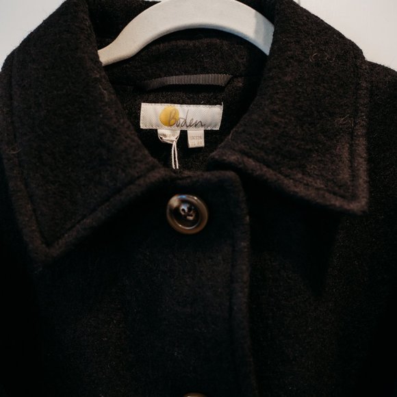 Brand NWT Boden Belted Textured Wool Maxi Coat Black - 8 - Picture 7 of 9